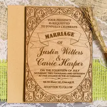 Набор свадебных приглашений на заказ, деревенские свадебные приглашения, потертые шикарные свадебные приглашения, уникальные свадебные приглашения, деревянные приглашения