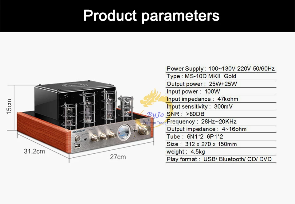 Nobsound MS-10D MKII MS-10D MKIII ламповый усилитель аудио мощности вакуумный ламповый усилитель Bluetooth усилитель 110 В или 220 В