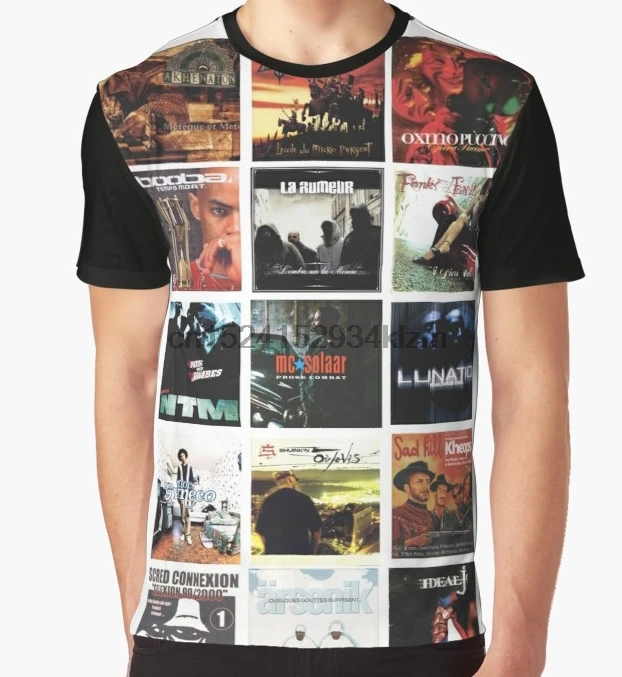 All Over Print T-Shirt Men Funy tshirt french Rap - French rap classics ALBUMS  Short Sleeve O-Neck Tops Tee women t shirt