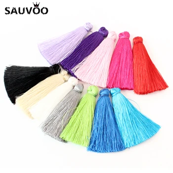

12pcs/lot Mixed Small Cotton Satin Silk Tassels Fringe 60mm for Earrings Pendant Necklace DIY Jewelry Making Findings Materials