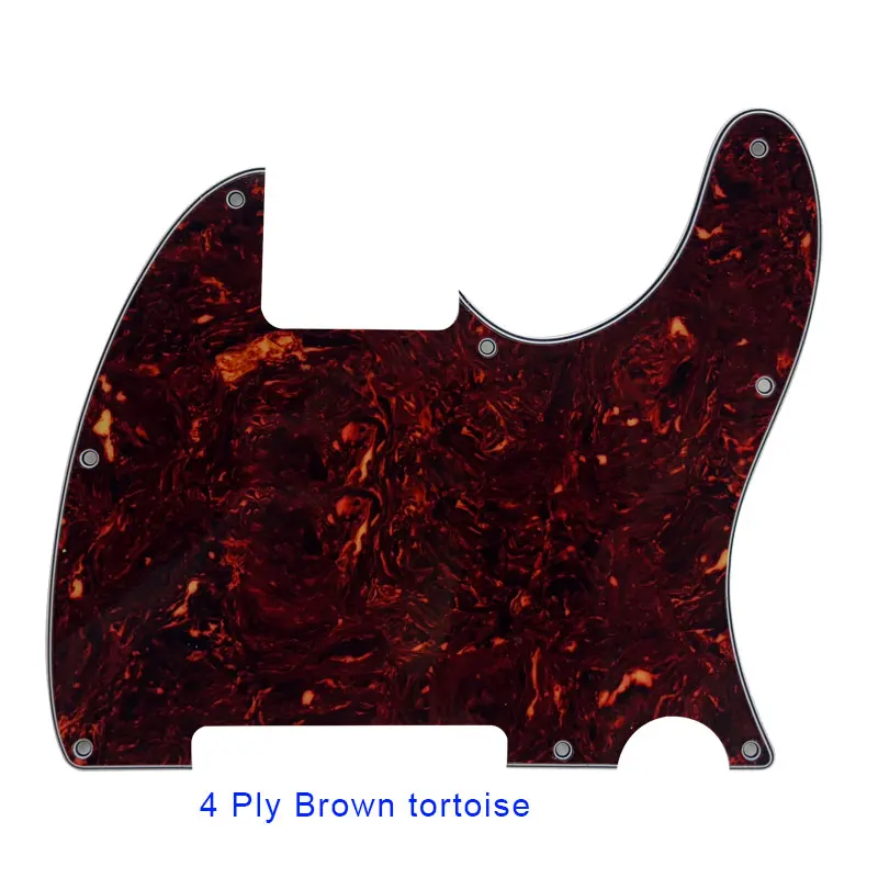 Запчасти для гитары Pleroo-для стандарта США, 8 винтовых отверстий, 62 года, Tele Telecaster, пустые гитарные накладки, царапина, пластина - Цвет: 4Ply Brown Tortoise