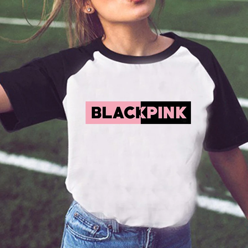 Новинка, черная розовая футболка, женская черная розовая футболка, модная музыкальная Женская футболка для девушек, летние футболки - Цвет: 01