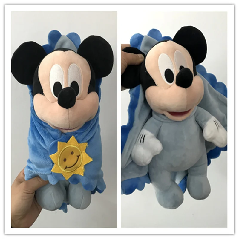 

1piece 30cm Cute Baby Mickey and Minnie Mouse with Blanket Plush Toys Mickey Mouse baby soft kids doll for Children Gifts