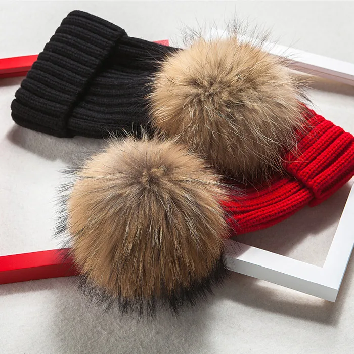 Женская шапка с помпоном из натурального меха енота 2020|winter hats for women|brand winter hatswinter