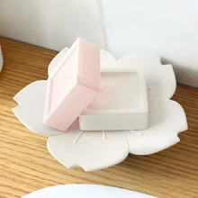 Творческий дренажный вишня мыло, мыльница коробка цветок вишни мыльница-розовыми лепестками+ женские кеды с белой подошвой мыльница Ящик Контейнер для хранения ювелирных изделий