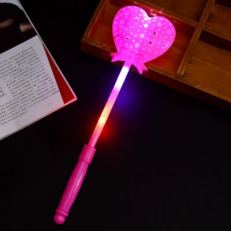 1 шт. светодиодный светильник волшебная палочка принцесса скипетр Волшебная в форме сердца мигающая палочка игрушка разноцветный светящийся палочка для вечерние концерты#20