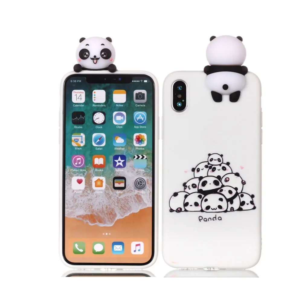 L-FADNUT чехол для телефона с 3D милой пандой iPhone X Xr Xs Max Модный милый бампер 6 6S 7 8 Plus 5 5S