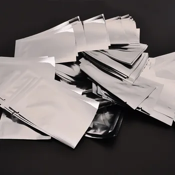 

100pcs/set Silver Aluminum Foil Bags Vacuum Sealer Zipper Food Storage Pouches for Home Storage 3 sizes