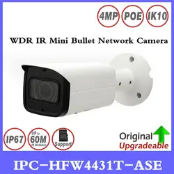 Dahua IPC-HFW4431T-ASE 4MP WDR ИК Мини Пуля сети Камера H.265 Smart обнаружения Поддержка Micro SD карты 60 м ИК IP67 IK10 PoE