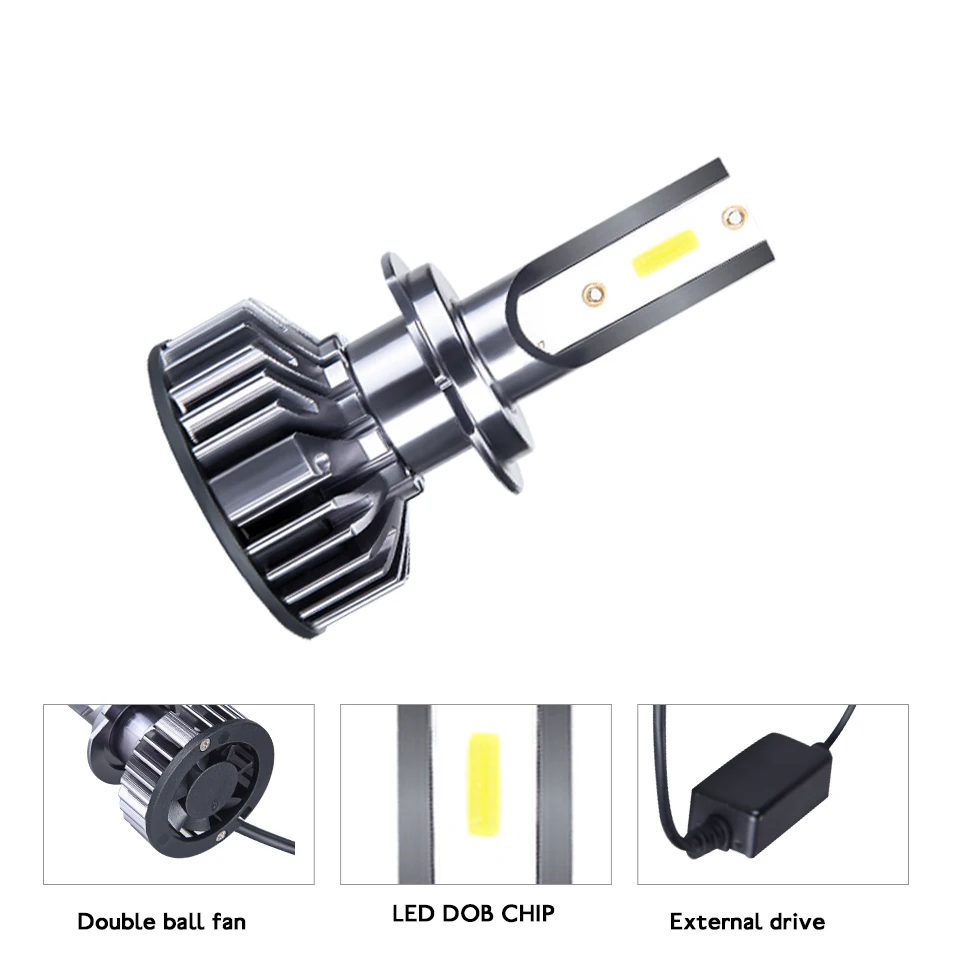 2Pcs Car Headlight H7 LED H4 LED H1 H11 9006 9005 3000K 4300K 72W 12000LM 6500K 8000K 12V 24V Auto Headlamp DOB Fog Light Bulb  (2)