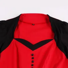 2017 New 50s 60s Retro Vintage Dress Audrey Hepburn Sleeveless Spring Summer Patchwork Plus Size Red Women Dress