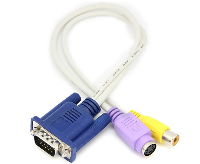 10 قطعة VGA SVGA إلى التلفزيون RCA S-فيديو AV خارج مهائي كابلات محول الكمبيوتر المحمول سطح المكتب