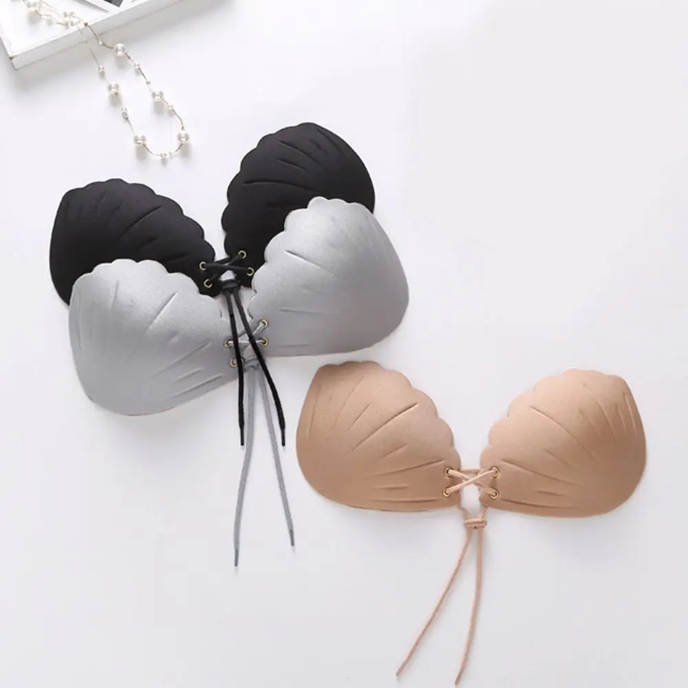 

Shell Shaped Invisible Bra Sexy Gathering Deep v Silicone Chest Sticker Strapless Silicone Self-Adhesive Bralette Backless Bra