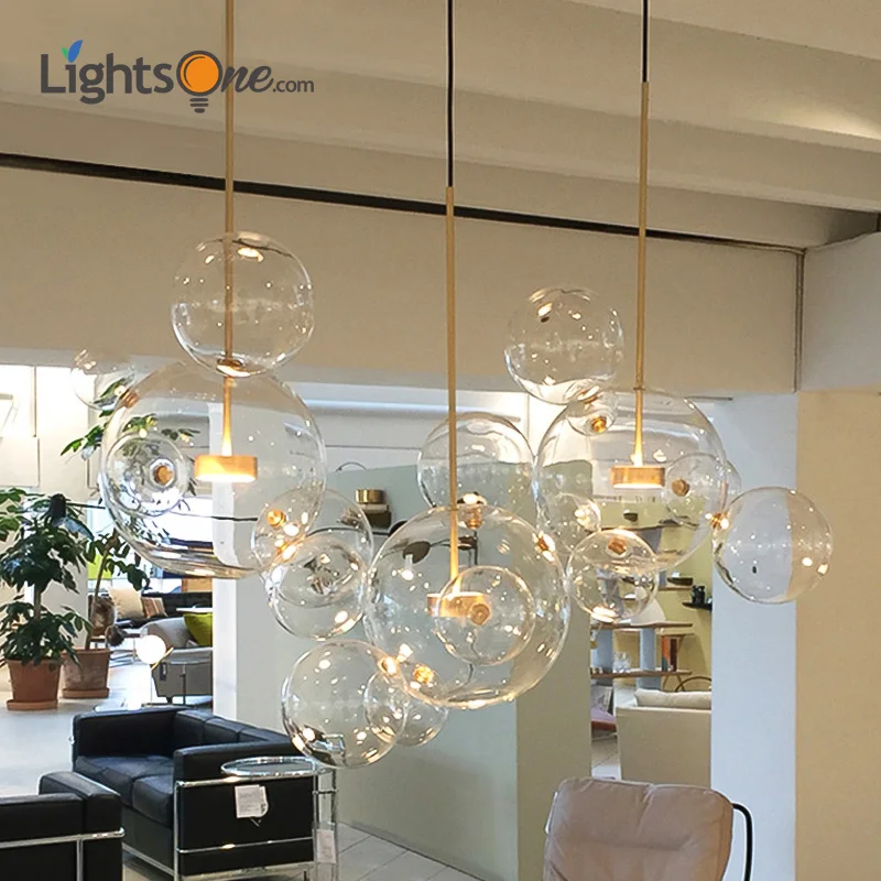 

Creative personality postmodern simplicity pendant light Nordic living room restaurant glass bubble ball led pendant lamp