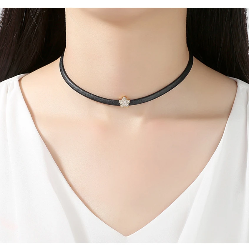 Collier Round Top Fashion Hot Sale Link Chain Collares Necklace Cubic Zirconia Choker Necklaces Jewelry For Women | Украшения и