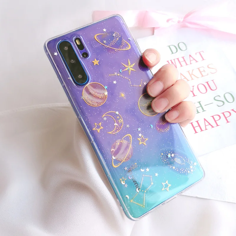 Glitter Space Star Clear case for huawei p30 pro p30 lite p30 transparent soft silicone TPU Funda for huawei p20 lite case cover