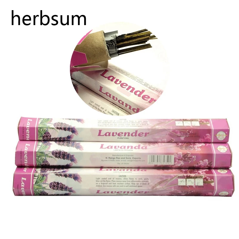 

One Pack Lavender Indian Incense Stick Incense Aromatherapy Fragrance Fresh Air Perfumes Aromaterapia Sachet Aroma