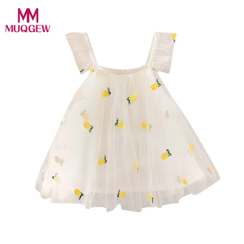 Повседневное платье принцессы на бретелях с вышивкой в виде ананаса для новорожденных девочек от 6 до 24 месяцев вечерние Детские платья милые вечерние платья, vestidos infantil# sg