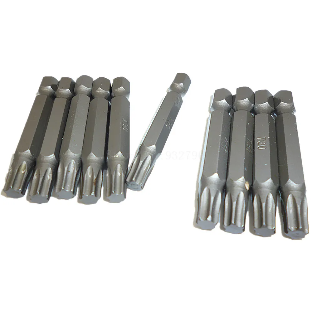 

10pcs Impact Drill Bits Torx T30 Screwdriver Insert Bit 50mm Hex Screw Driver Bits Magnetic Torx Screwdriver Bits 1/4" Hex Shank