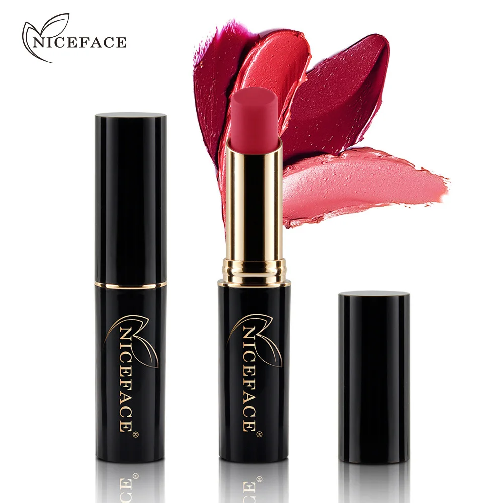 

Niceface 24 Colors Noble Matte WomenLipstick Lady Beauty Make Up Long Lasting Waterproof Metallic Nude Lipstick Lip Gloss TSLM2