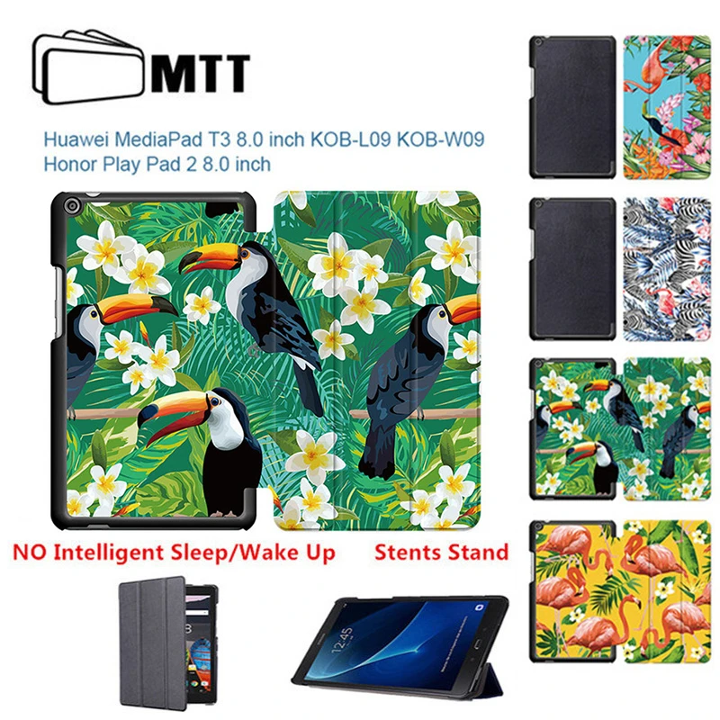 Фламинго роспись кожаный чехол для huawei Медиа Pad Mediapad T3 8 KOB-L09 KOB-W09 8,0 "планшет случаях стенд противоударный