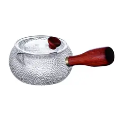 Кунг-фу чайник боковой горшок с деревянной ручкой вареный чайник стеклянный молоток горшок фильтр утолщенный высокотемпературный черный