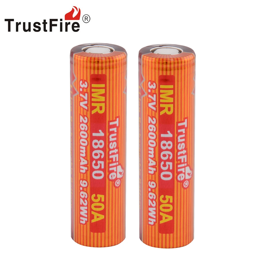 6pcs/lot TrustFire IMR 18650 2600mAh 3.7V 50A 9.62Wh High-Rate Lithium Rechargeable Battery For E-cigarette LED Flashlight 6pcs/lot TrustFire IMR 18650 2600mAh 3.7V 50A 9.62Wh High-Rate Lithium Rechargeable Battery For E-cigarette LED Flashlight