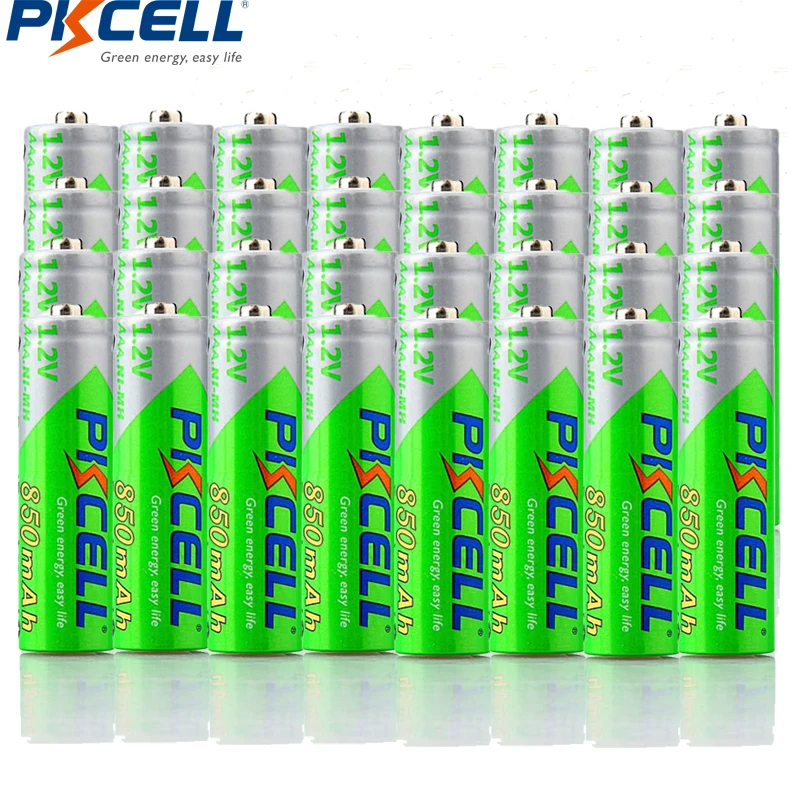 30 шт* PKCELL 1,2 V Ni-MH AAA батарея 850mAh низкий саморазряд AAA 3A аккумуляторные батареи