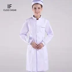 VIAOLI новый с длинным рукавом и стоячим воротником женские медицинские пальто форма медицинском халате больница доктора тонкий Цвет шить