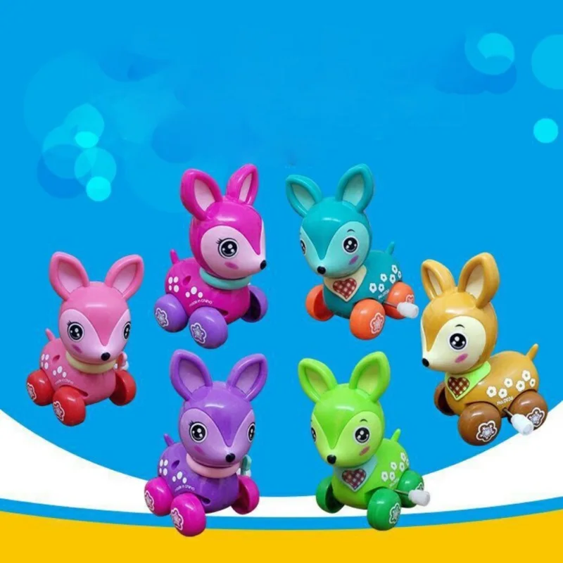 

Clockwork Spring Toy Mini Funny Colorful Toy Baby Kid Dear Style Wind Up Running Gift For Newborn Baby