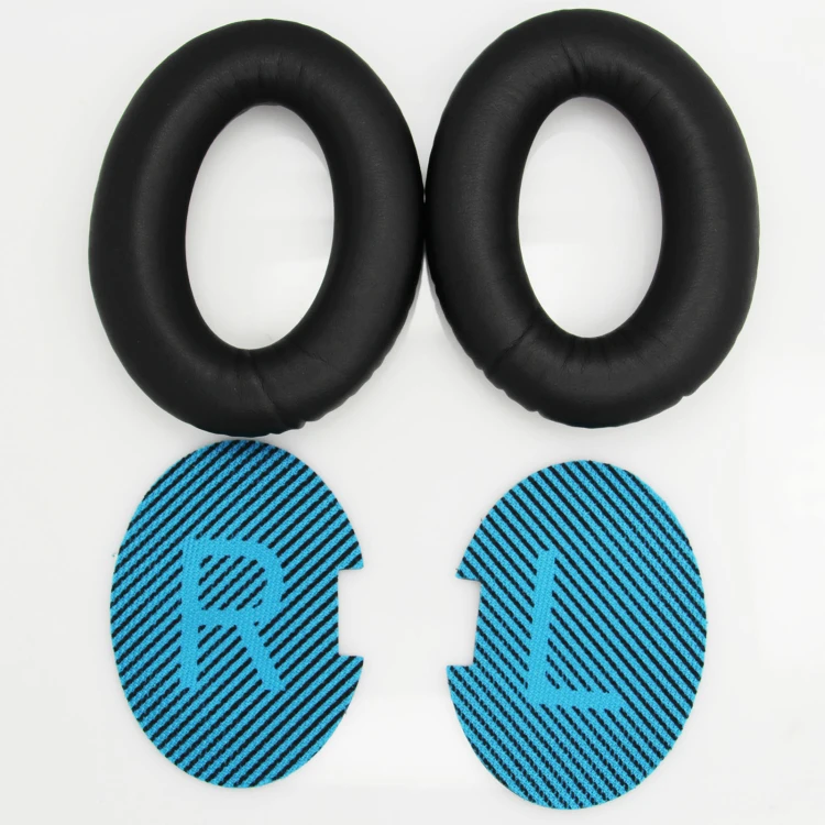 Soft Protein Leather Replacement Earpad Ear Pads Cushions for Bose QuietComfort 25 QC25 QC 25 Headphones Black& Blue