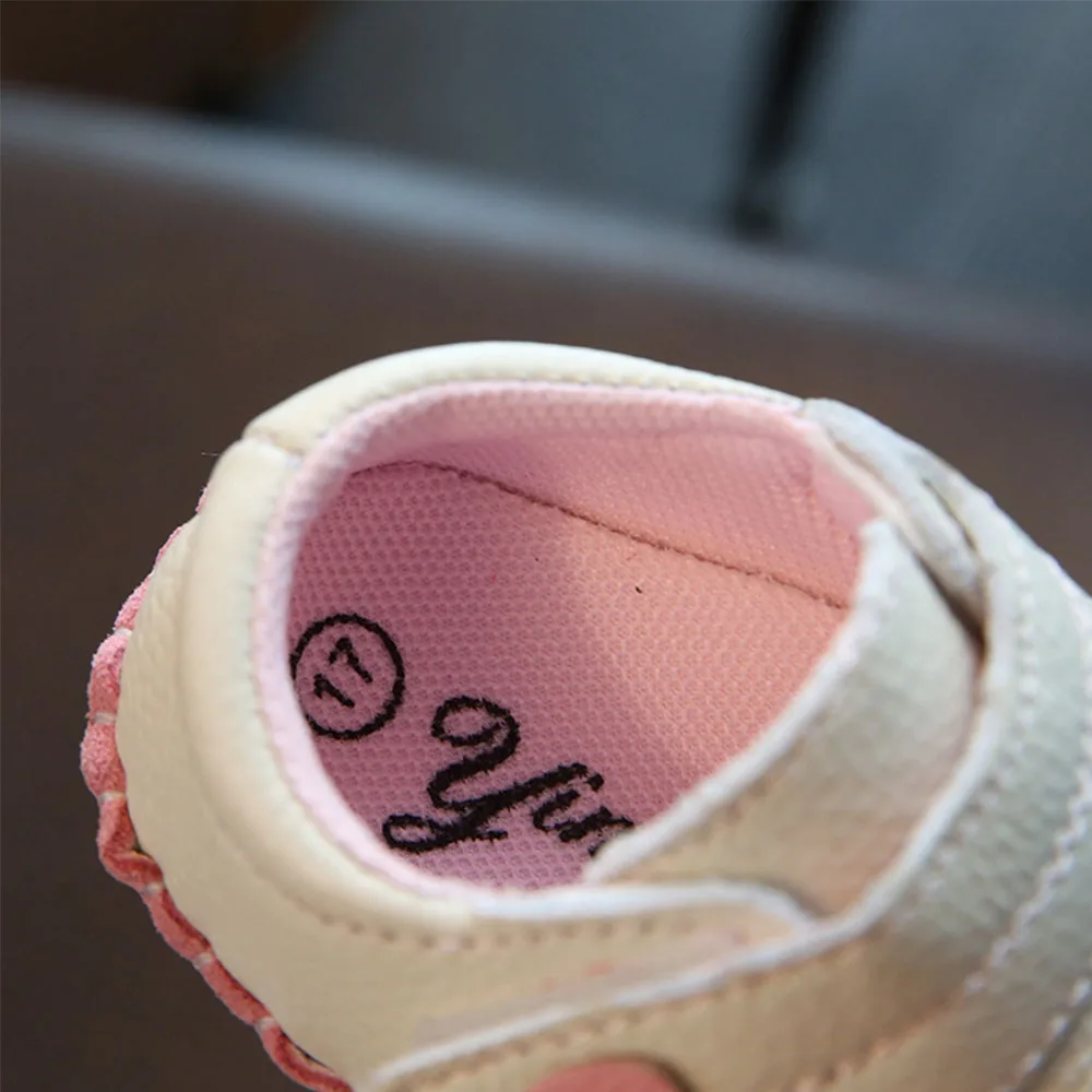 Baby Leather Shoes Newborn Soft Bottom Summer Girls Baby Toddler Shoes Soft Bottom Cute Princess Baby Leaf Pattern Shoes YD542