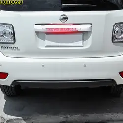 Chrome задняя дверь Обложка Задняя Крышка багажника Крышка со светодиодной подсветкой Стайлинг Обложка для Nissan Patrol Armada 2013 2014 2015 2016 2017