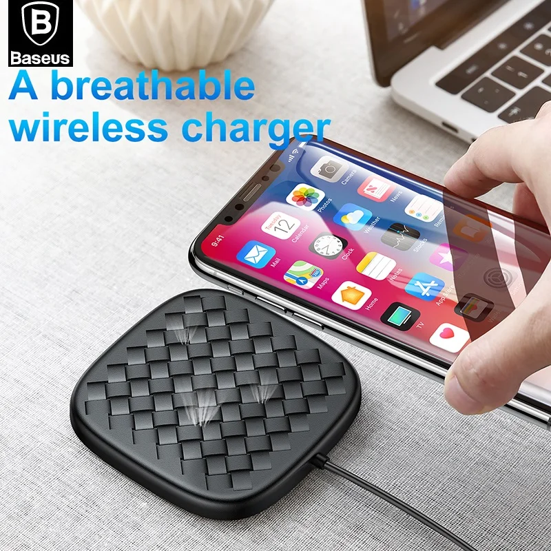 

BASEUS Brand Breathable Qi Wireless Charger 10W Quick Charging For iPhone X Samsung Note 9 S9 Plus Universal Qi Wireless Devices
