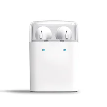 2016 Sans Fil Bluetooth Dual In-Ear Écouteurs Stéréo Écouteurs Réduction Du Bruit Casques pour iphone 7 Airpods avec Boîte De Rangement
