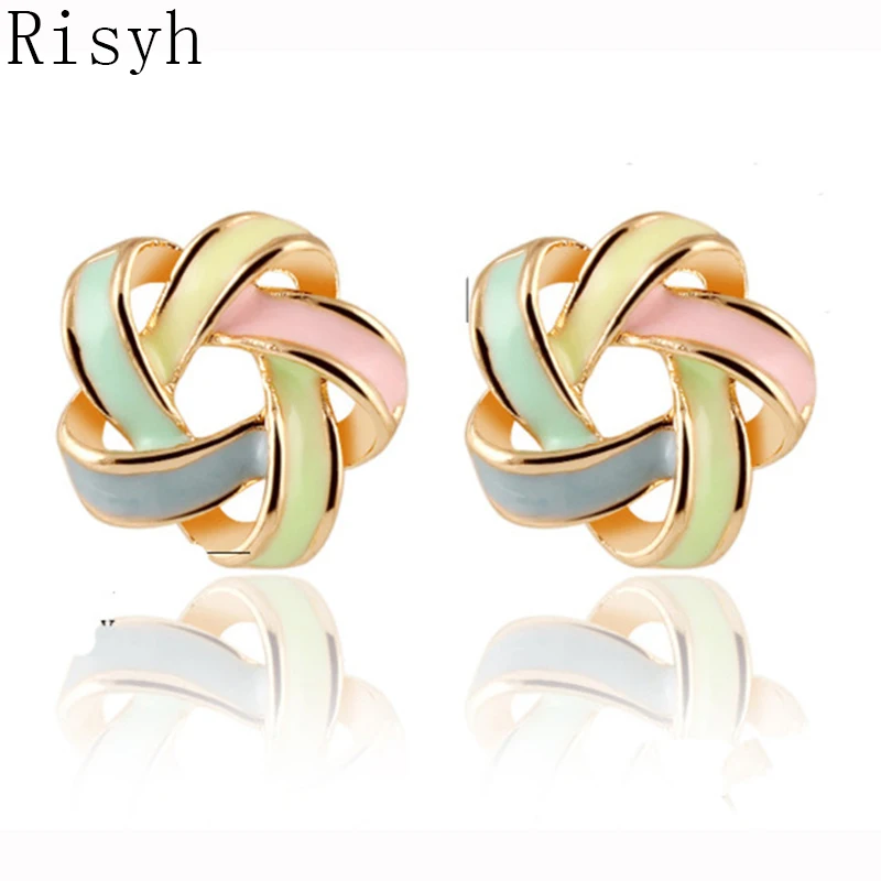 

Risyh Fashion color twist spiral wild Stud earrings jewelry gifts for women