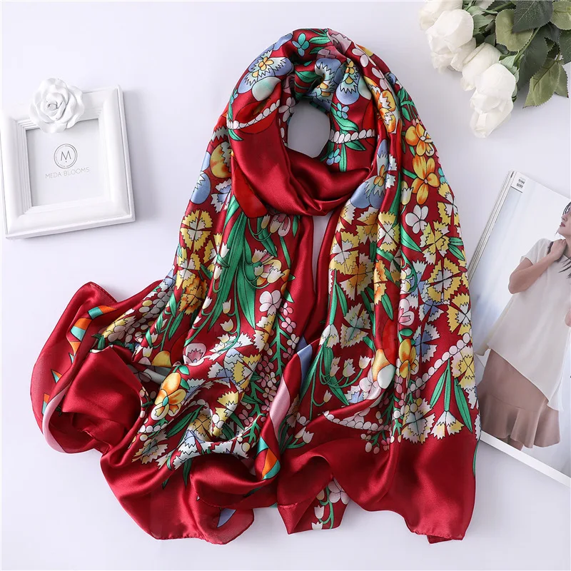 Роскошный бренд, женский шелковый шарф, дизайнерские шали и палантины, женский шарф из пашмины, банданы хиджаб, зимний шарф на шею, повязка на голову