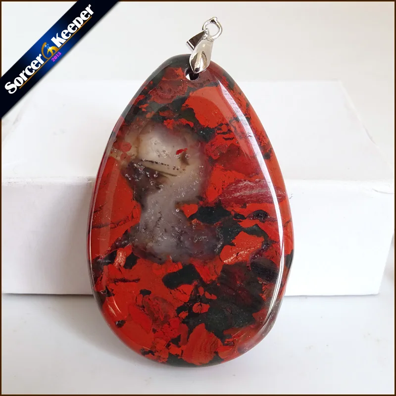 

Collares New Pendant Necklace Natural Crystal Stone Bloodstone Beads Agates Necklace & Pendants Fashion Bijoux Women WS1005