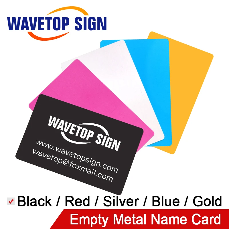 WaveTopSign 100 шт./лот визитные карточки многоцветные алюминиевый сплав металлический