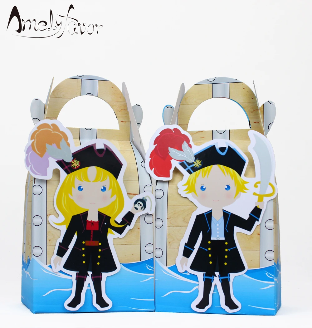 

New Pirates Favor Box Pirates Candy Box Gift Box Cupcake Box Boy Kids Birthday Party Supplies Decoration Event Party Supplies
