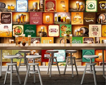 

Retro vintage beer logo restaurant bar 3d wallpaper papel de parede,living room bedroom sofa TV background kitchen custom murals