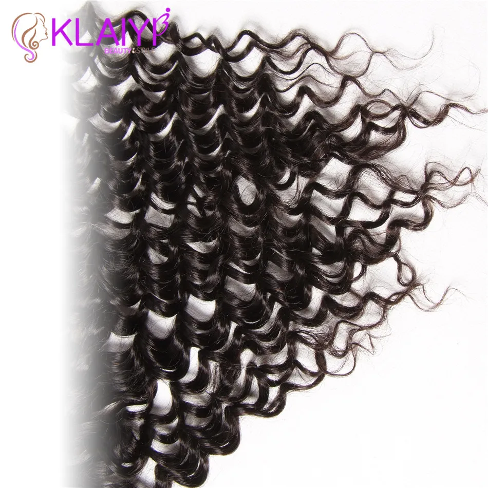 Klaiyi Remy Hair Lace Frontal Closure 100% Human Hair 13*4 Free Part Ear To Ear Lace Frontal Peruvian Hair