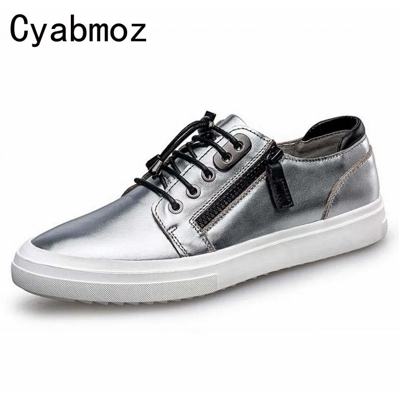 

top quality men luxury wedding party dress genuine leather shoes flats platform oxfords loafers zippers casual Zapatos Hombre