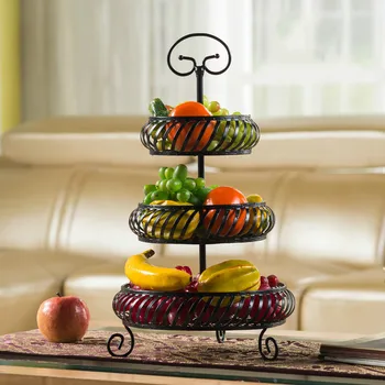 

Multi-layer fashion creative fruit bowl living room home kitchen storage rack three-layer dried fruit snacks snack pot ZP1221142