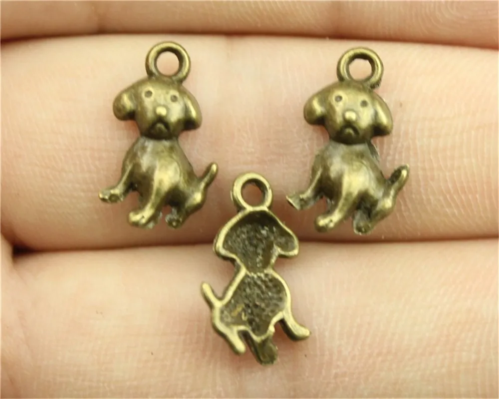 Buy WYSIWYG 20pcs 16x10mm Small Dog Charm Antique