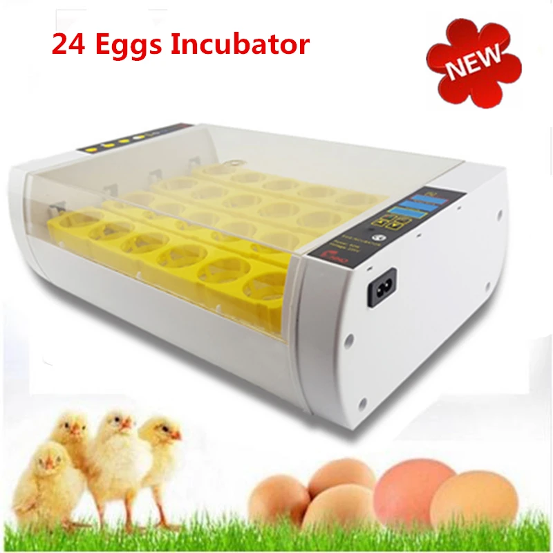 

24 eggs incubator mini home farm digital temperature control poultry hatcher chicken brooder hatching tools