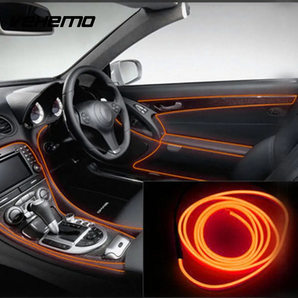 Vehemo coches luces de neón tira de Luces de decoración tira de piezas de coche de decoración para lámpara de coche tira de luces de Interior Flexible Vehemo coches luces de neón tira de Luces de decoración tira de piezas de coche de decoración para lámpara de coche tira de luces de Interior Flexible