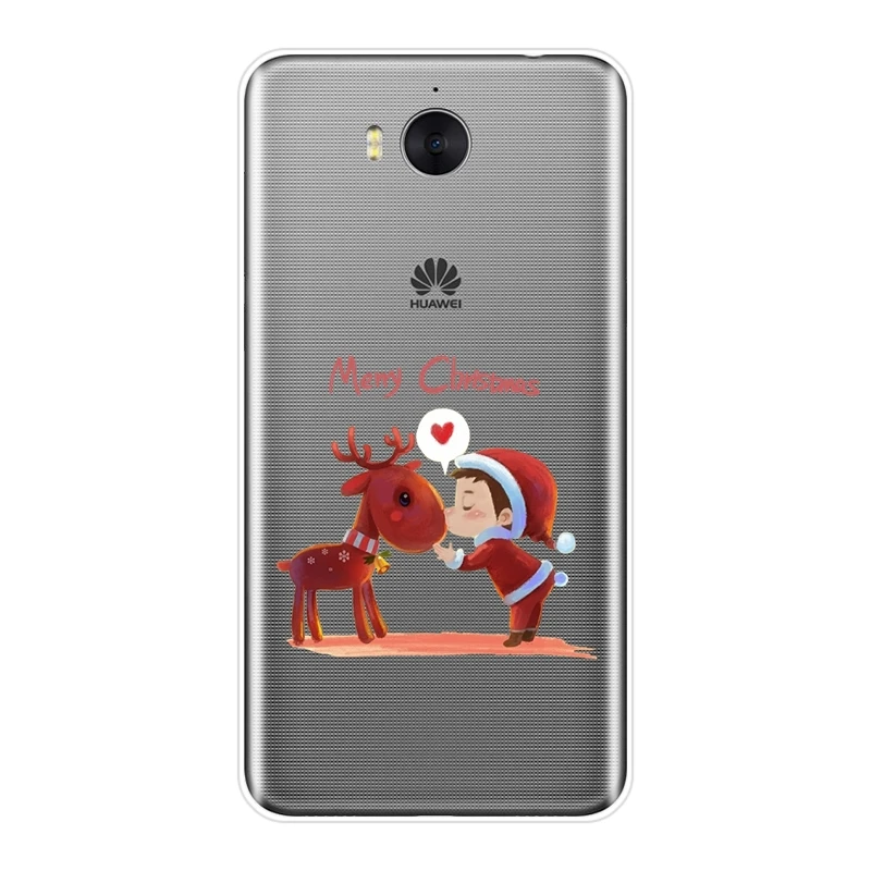 ТПУ задняя крышка для huawei Y5 Y6 Y7 Prime 2018 Y9 2019 Рождественский олень мягкий чехол