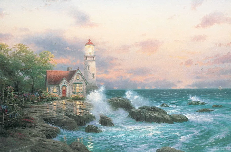 Thomas Kinkade светильник на с изображением света мира холсте|thomas kinkade|paintings on canvasprints
