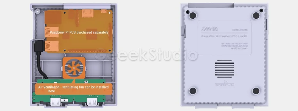 Чехол Retroflag SUPERPi-U NESPi чехол с дополнительным контроллером питания для Raspberry Pi 3B Plus(3B+)/3B/2B